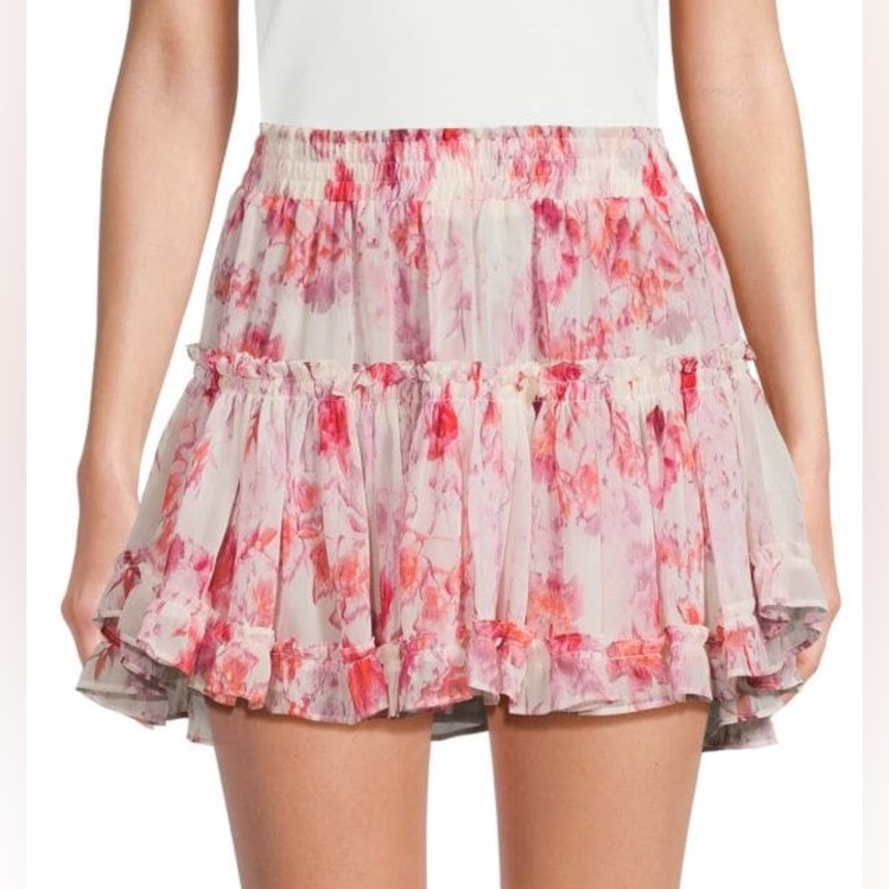 MISA LA Riane Abstract Mini Skirt sz M